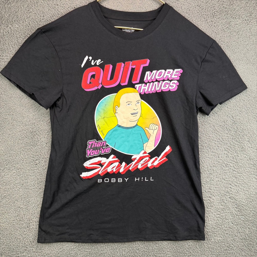 King of the Hill Bobby Hill I've Quit More Things Graphic T-Shirt Black Large